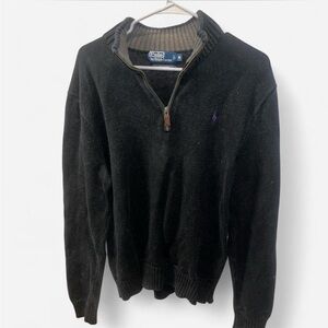 Polo by Ralph Lauren Black Quarter-Zip Sweater for Men